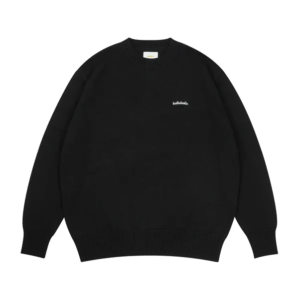 ballaholic-logo-cotton-knit-sweater-pullover-schwarz image 1
