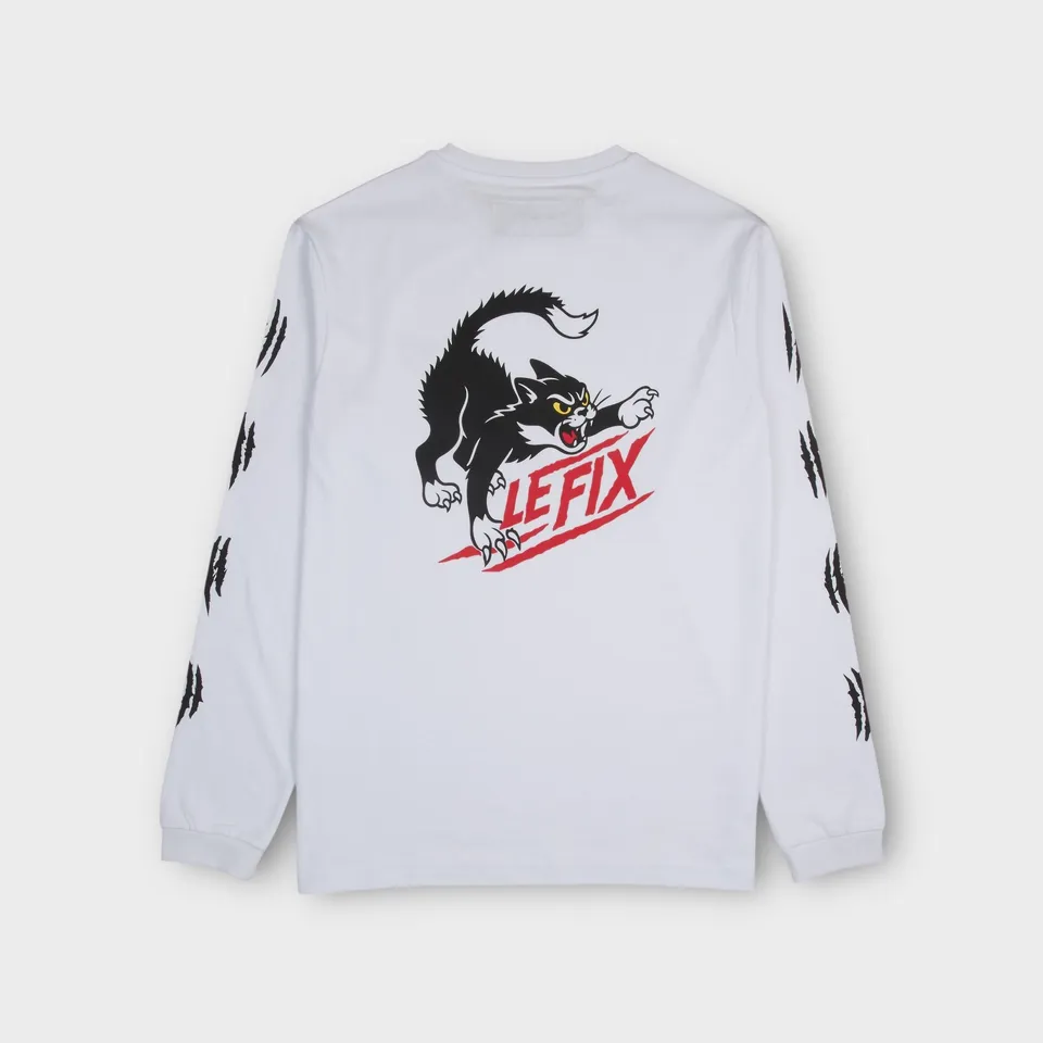 le-fix-cat-longsleeve-weiss-mit-katzenprint image 1