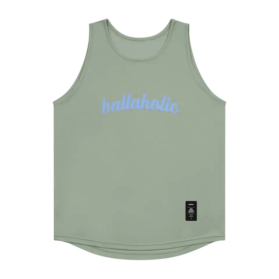 ballaholic-logo-tank-top-tanktop-gray-cerulean-blue-custom image 1