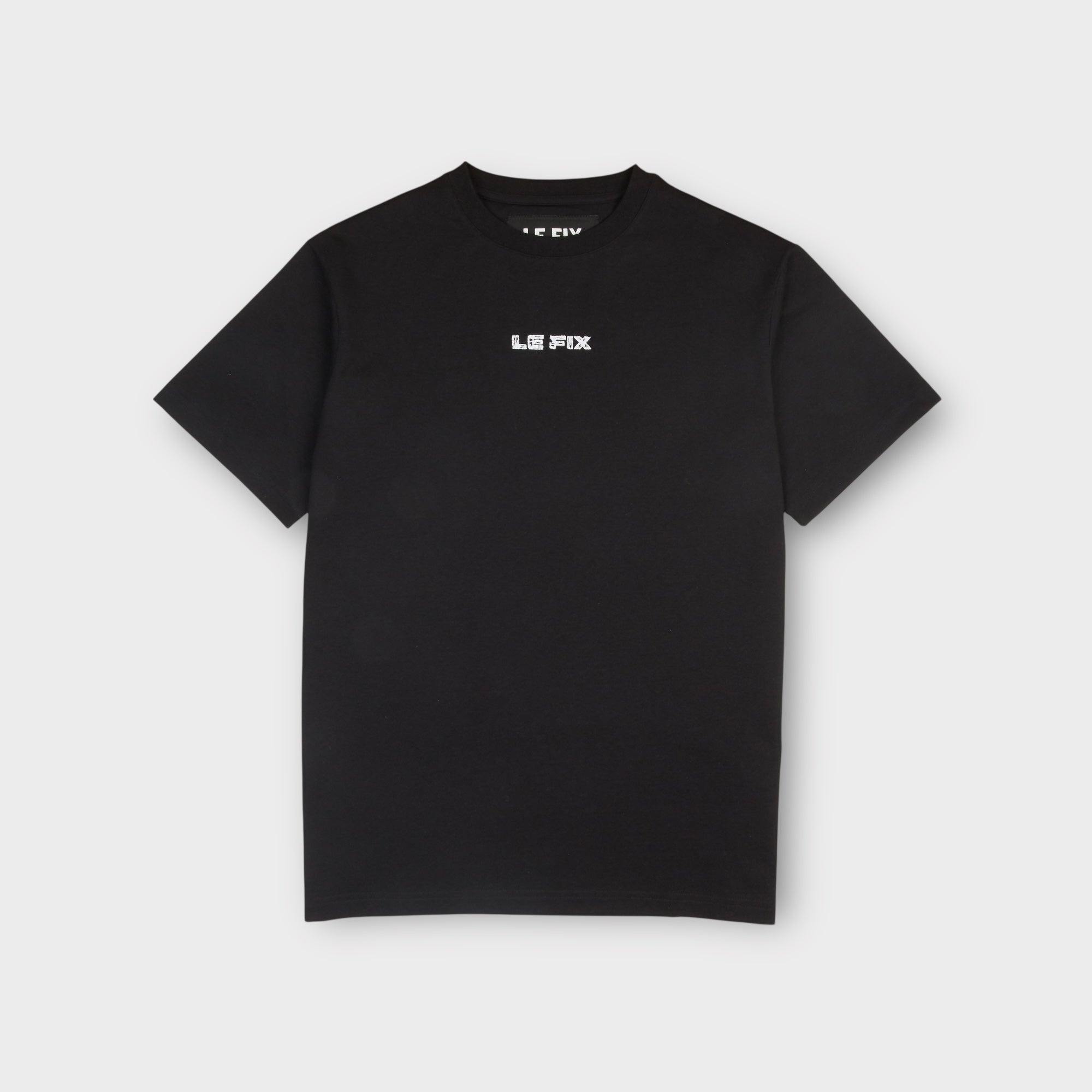 le-fix-scratched-t-shirt-t-shirt-schwarz-sticklogo-baumwolle image 1