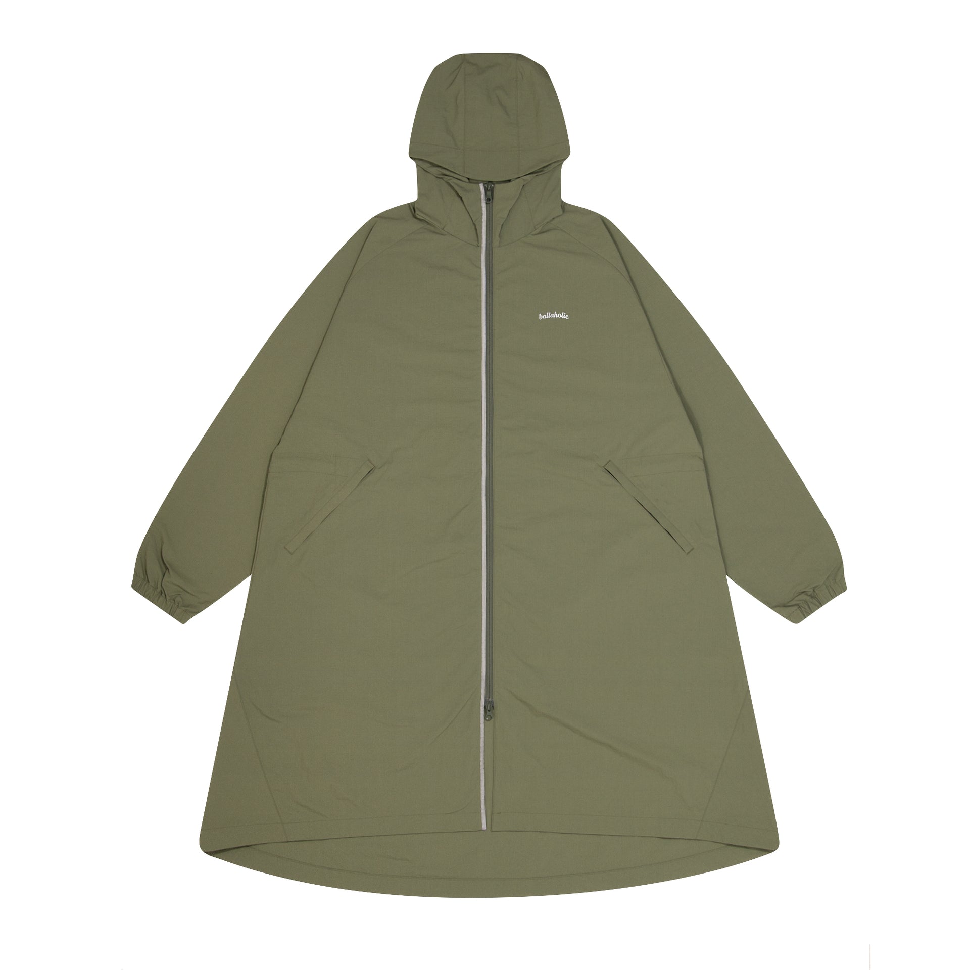 ballaholic-tops-w-face-long-jacket-olive-reflektor image 1