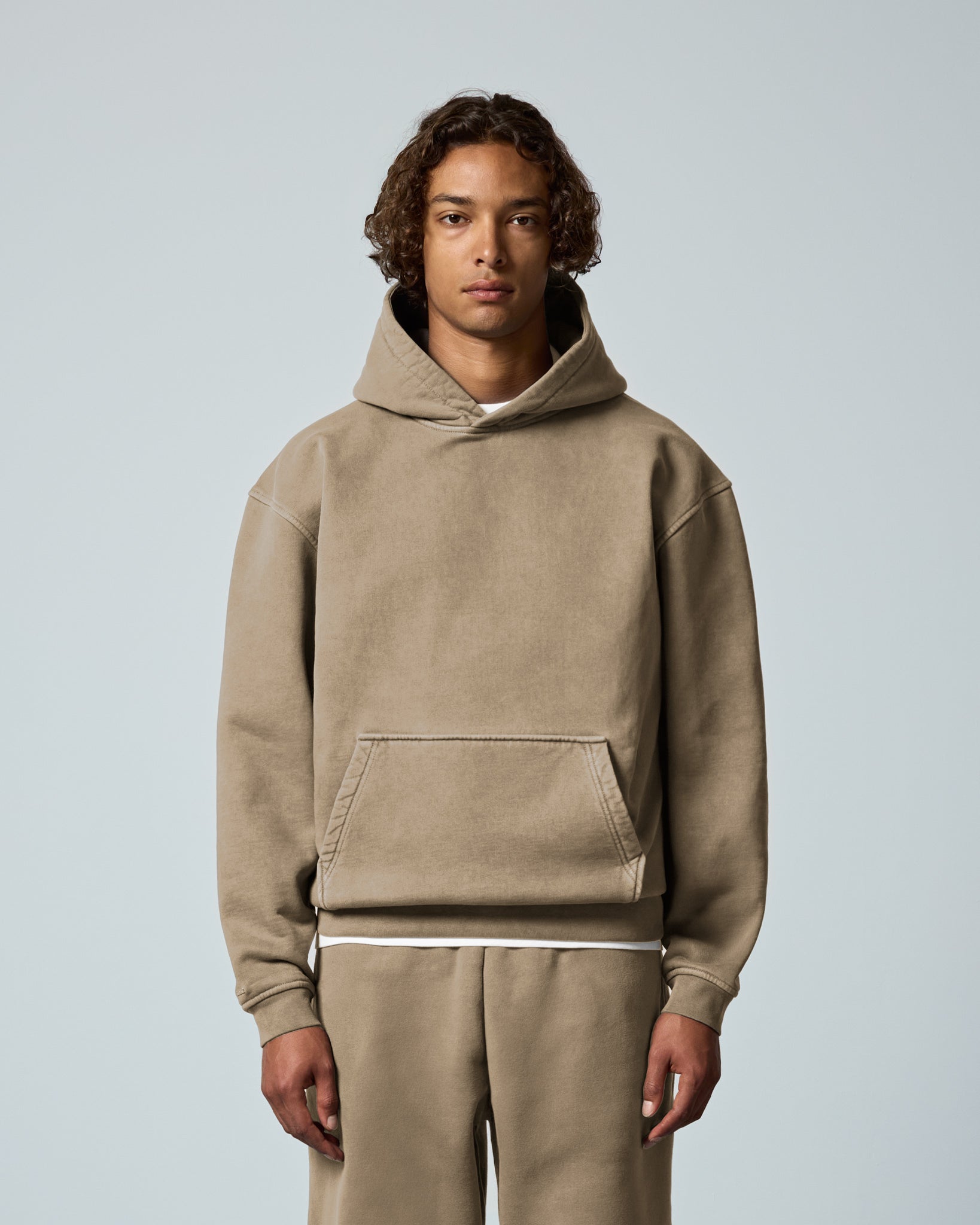 eightyfive-signature-hoodie-pullover-washed-taupe-baumwolle image 3
