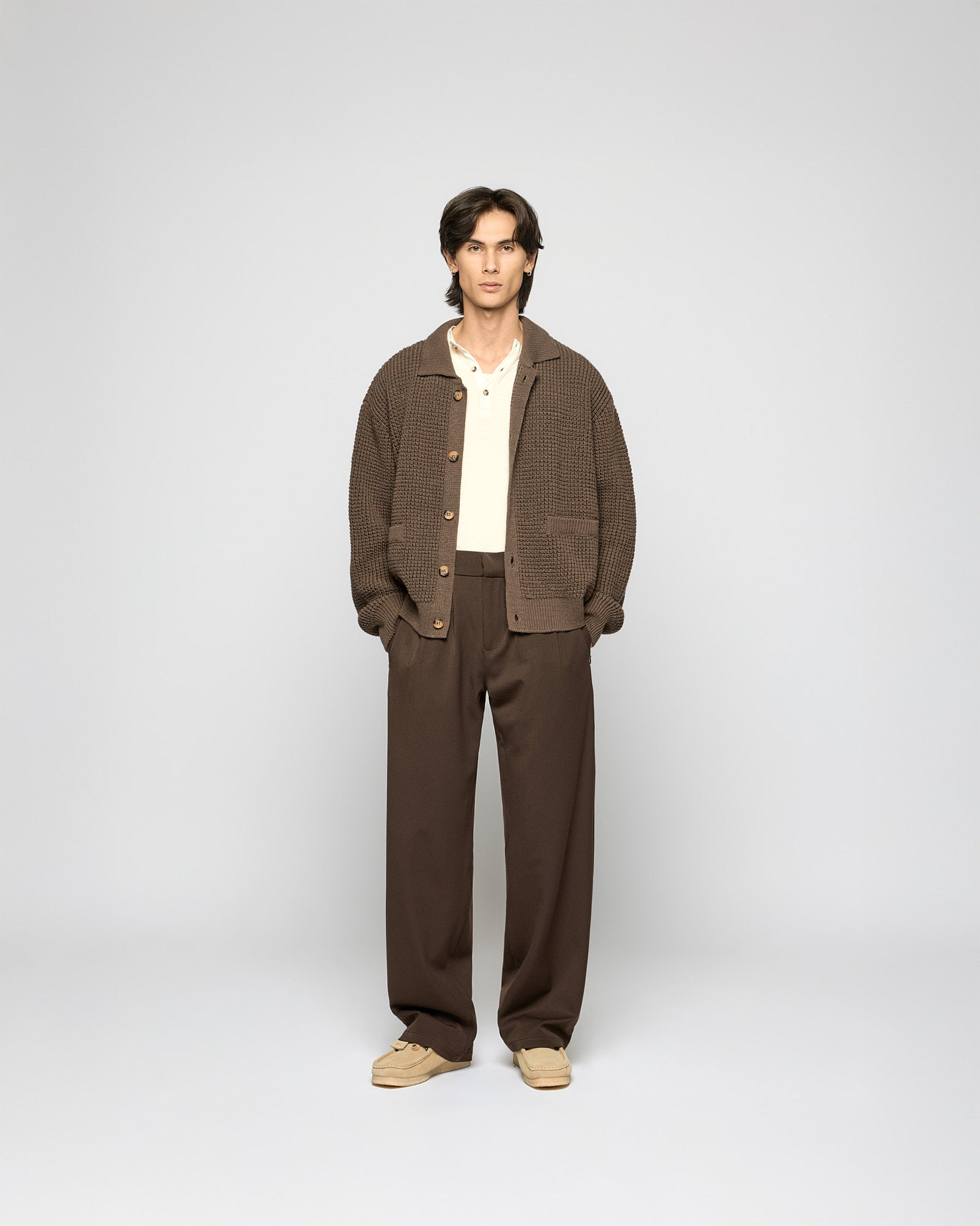 eightyfive-bottoms-pleated-regular-tailored-pants-v2-hose-braun-31 image 5