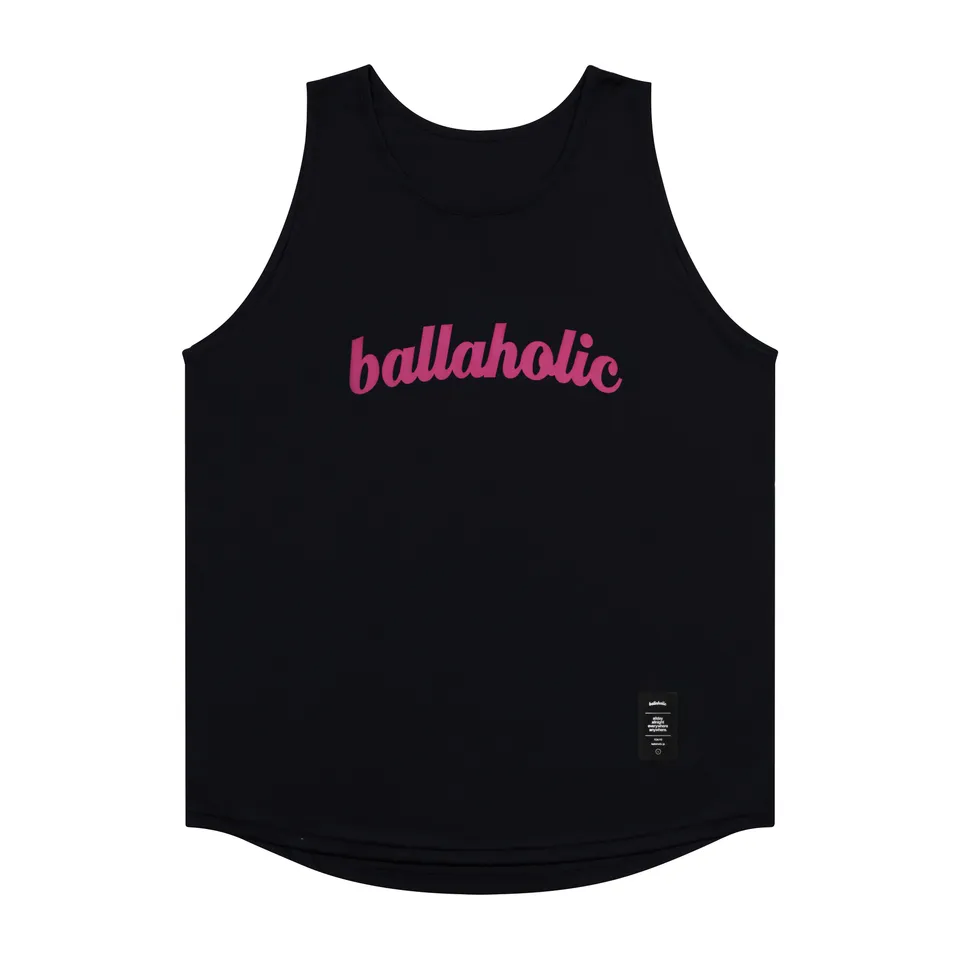 ballaholic-logo-tank-top-schwarz-pink-baumwolle image 1
