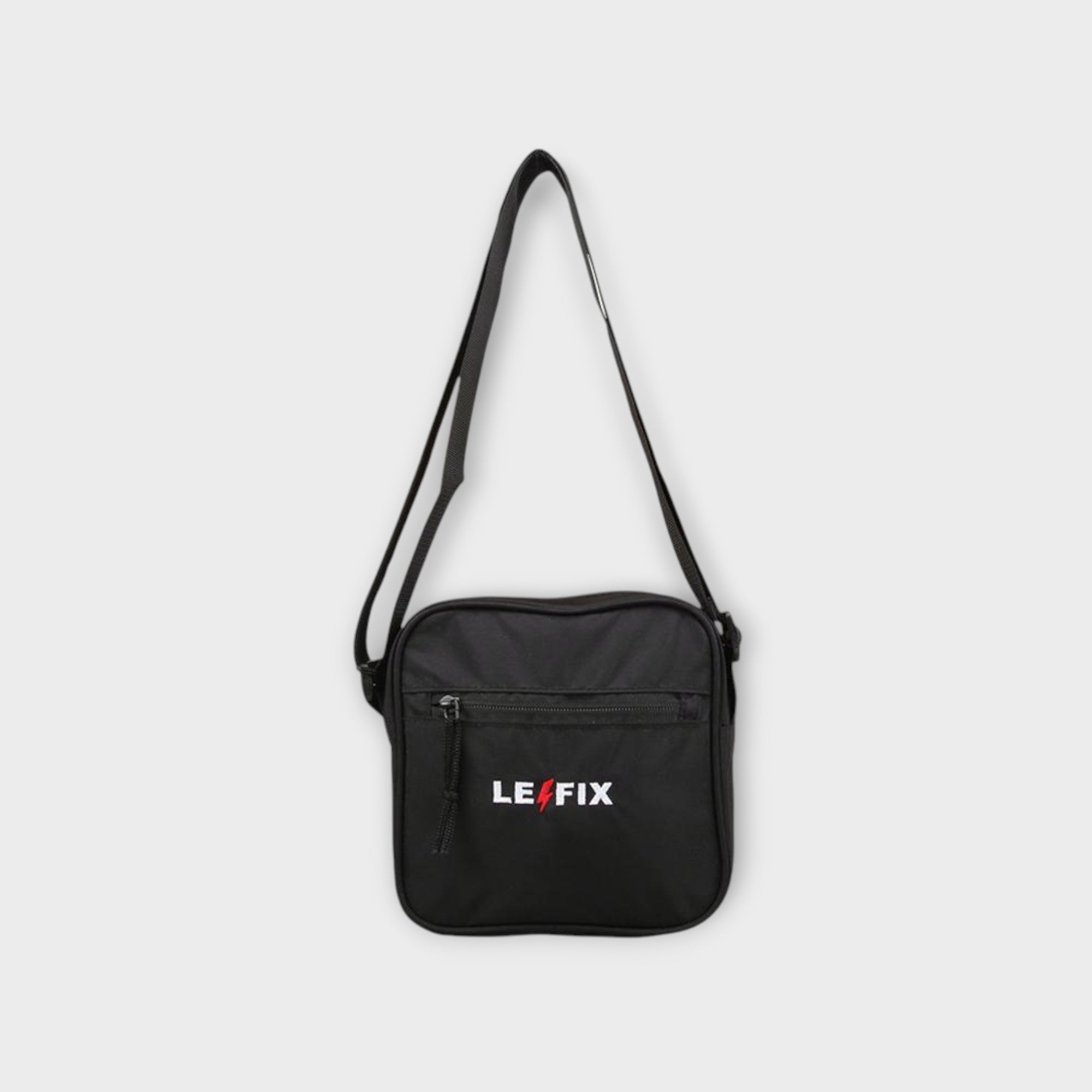 le-fix-schultertasche-schwarz-nylon-wasserabweisend image 1