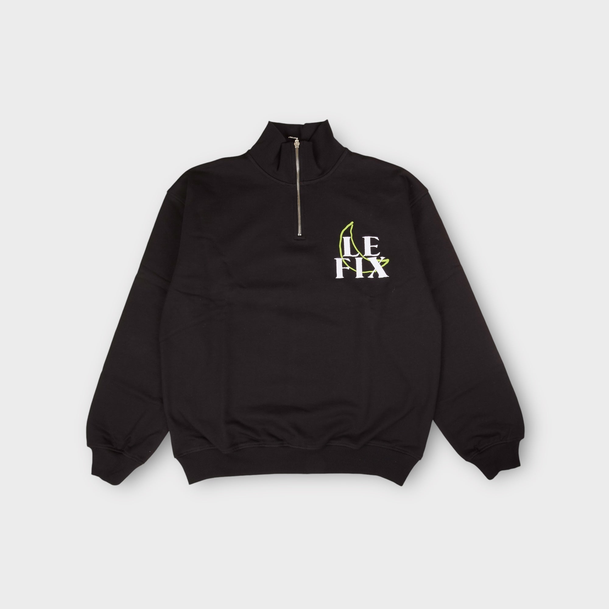 le-fix-moon-quarter-zip-sweatshirt-schwarz-zip image 1