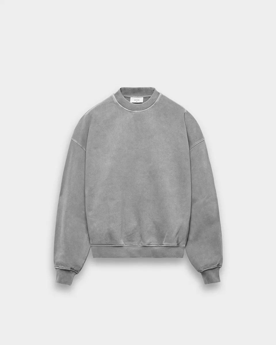 eightyfive-signature-oversized-crewneck-sweater-pullover-stone-grey image 1