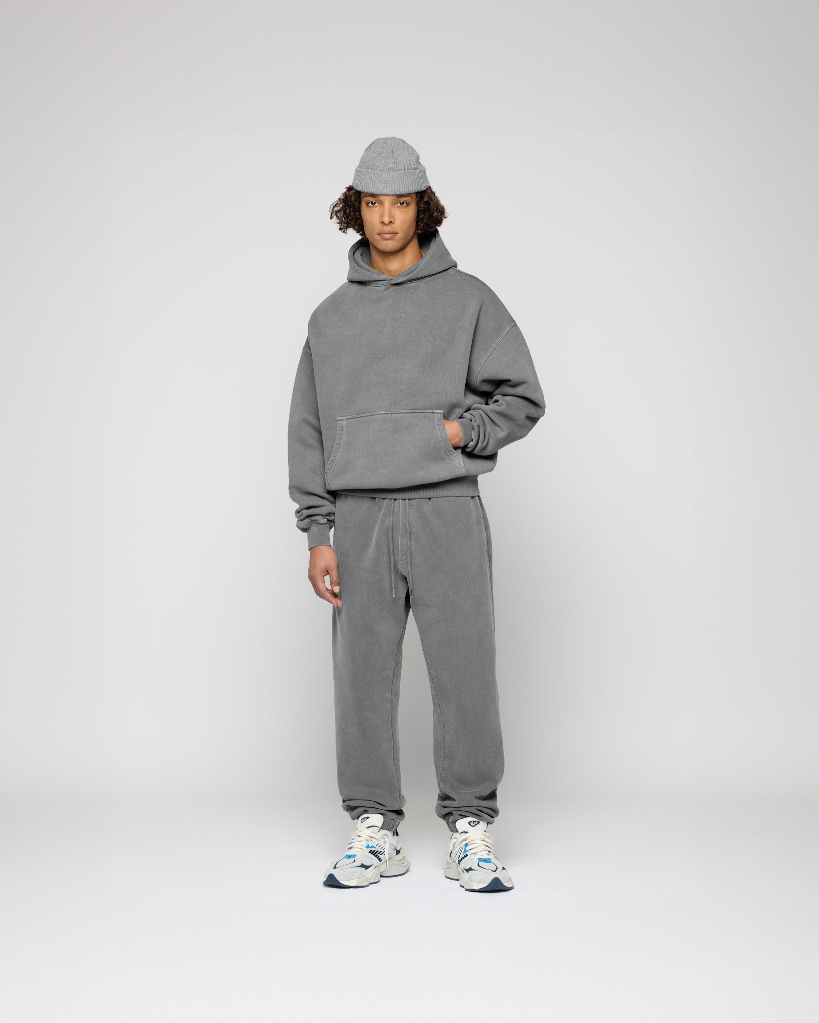 eightyfive-signature-oversized-hoodie-stone-grey-baumwolle image 5