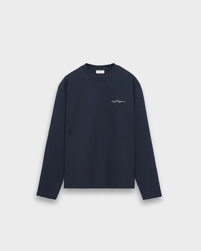 eightyfive-embroidered-longsleeve-langarmshirt-navy-baumwolle image 1