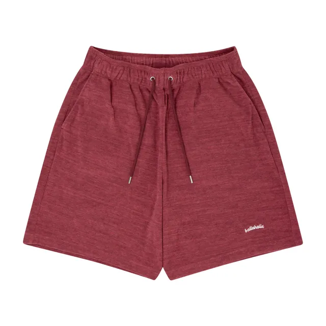 ballaholic-logo-pile-shorts-short-heather-red-stickerei image 1