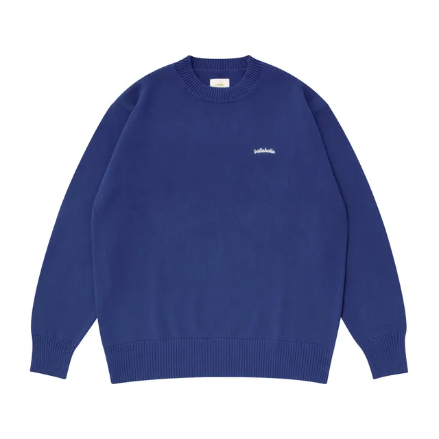ballaholic-logo-cotton-knit-sweater-pullover-blau image 1