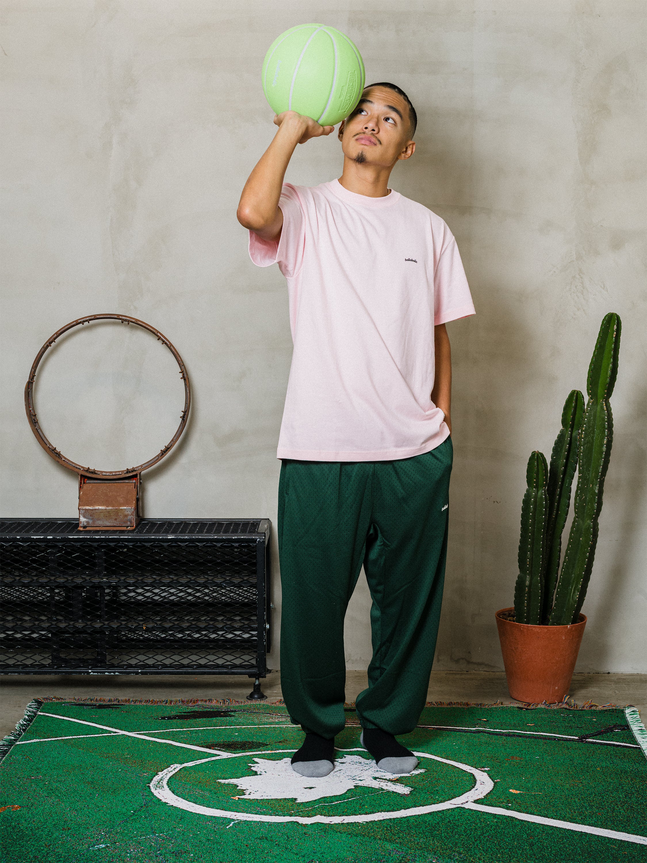 ballaholic-cotton-tees-micro-logo-tee-t-shirt-baby-pink-black image 2