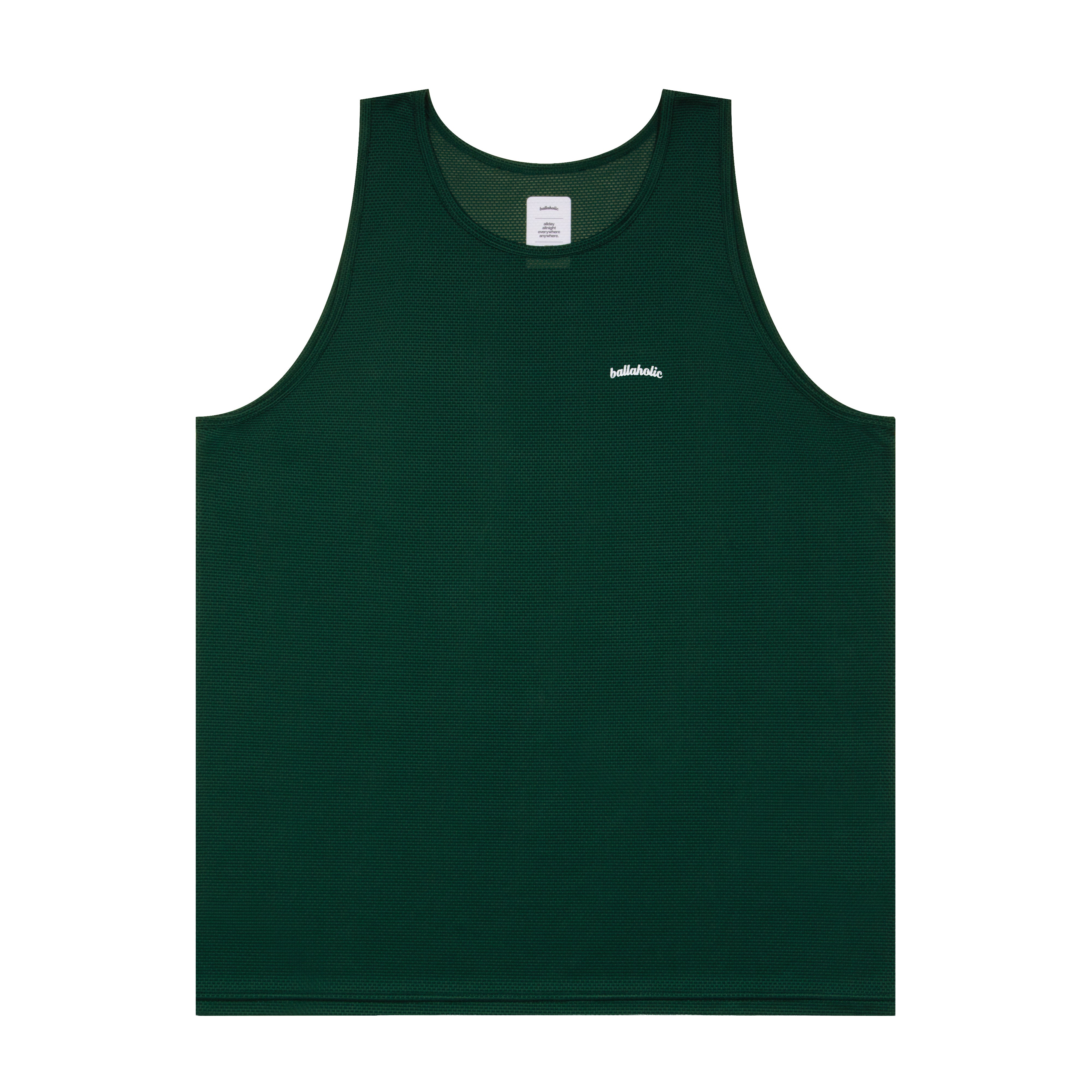 ballaholic-tanks-knit-mesh-logo-tank-top-dark-green image 1
