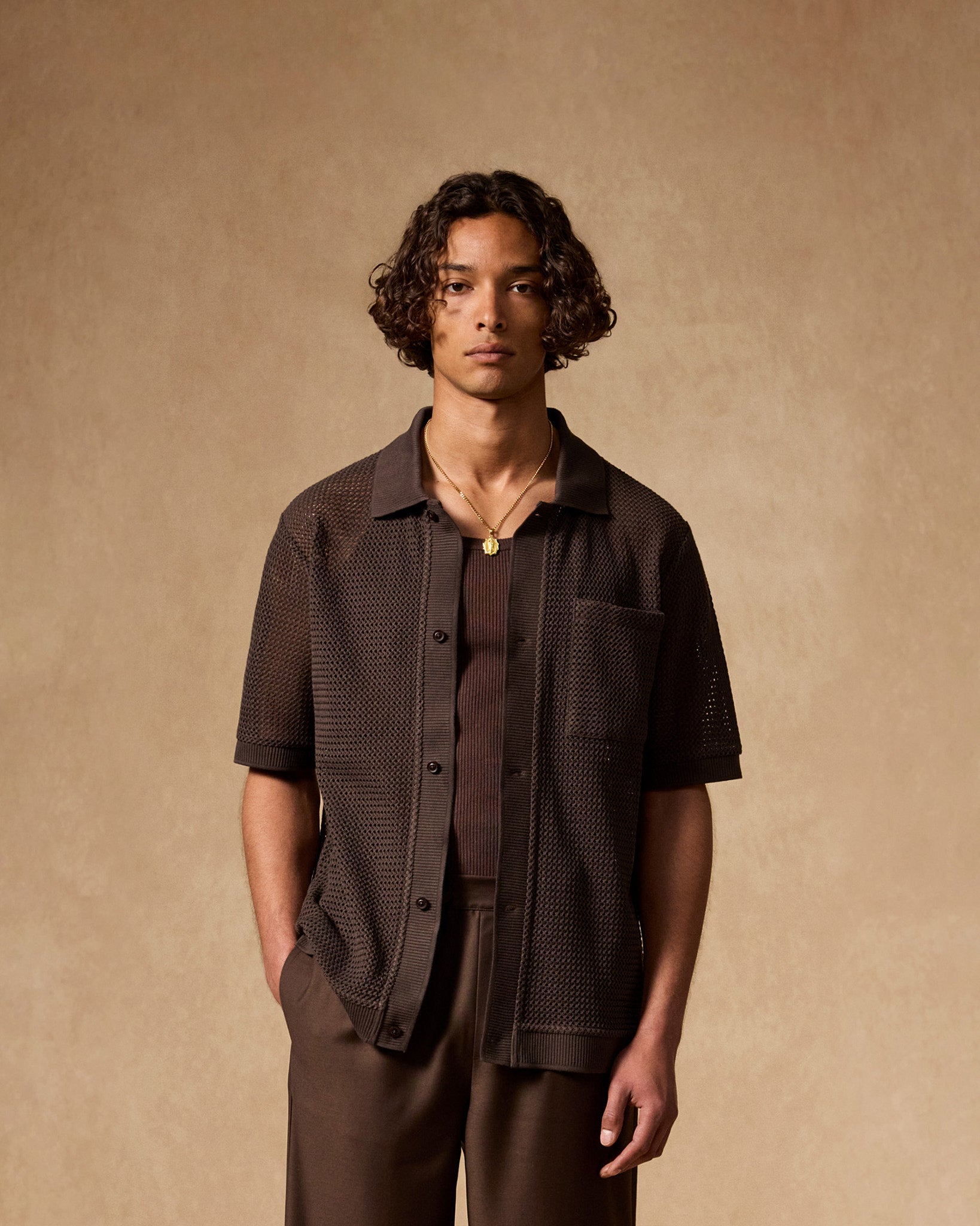eightyfive-crochet-shirt-brown-regular-fit-baumwolle image 3