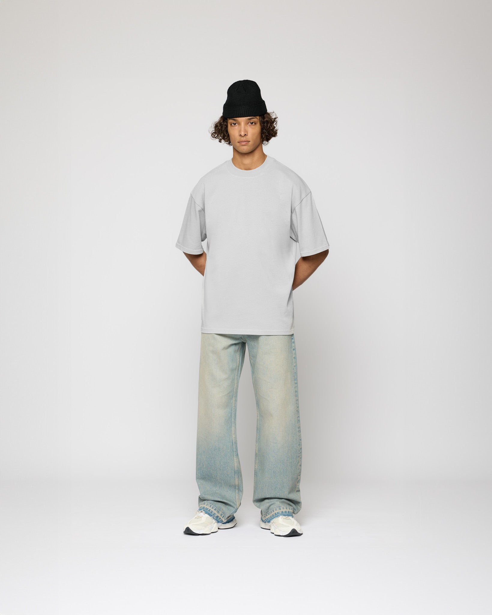 eightyfive-signature-oversized-t-shirt-herren-light-grey image 5