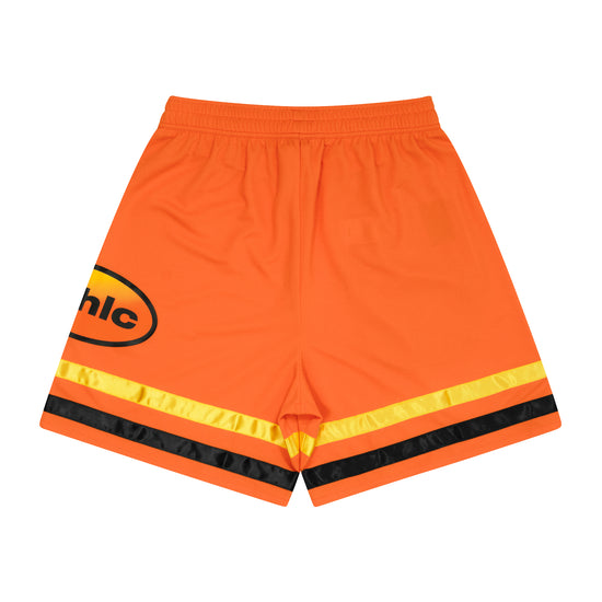 ballaholic-shorts-oval-logo-zip-shorts-orange image 2