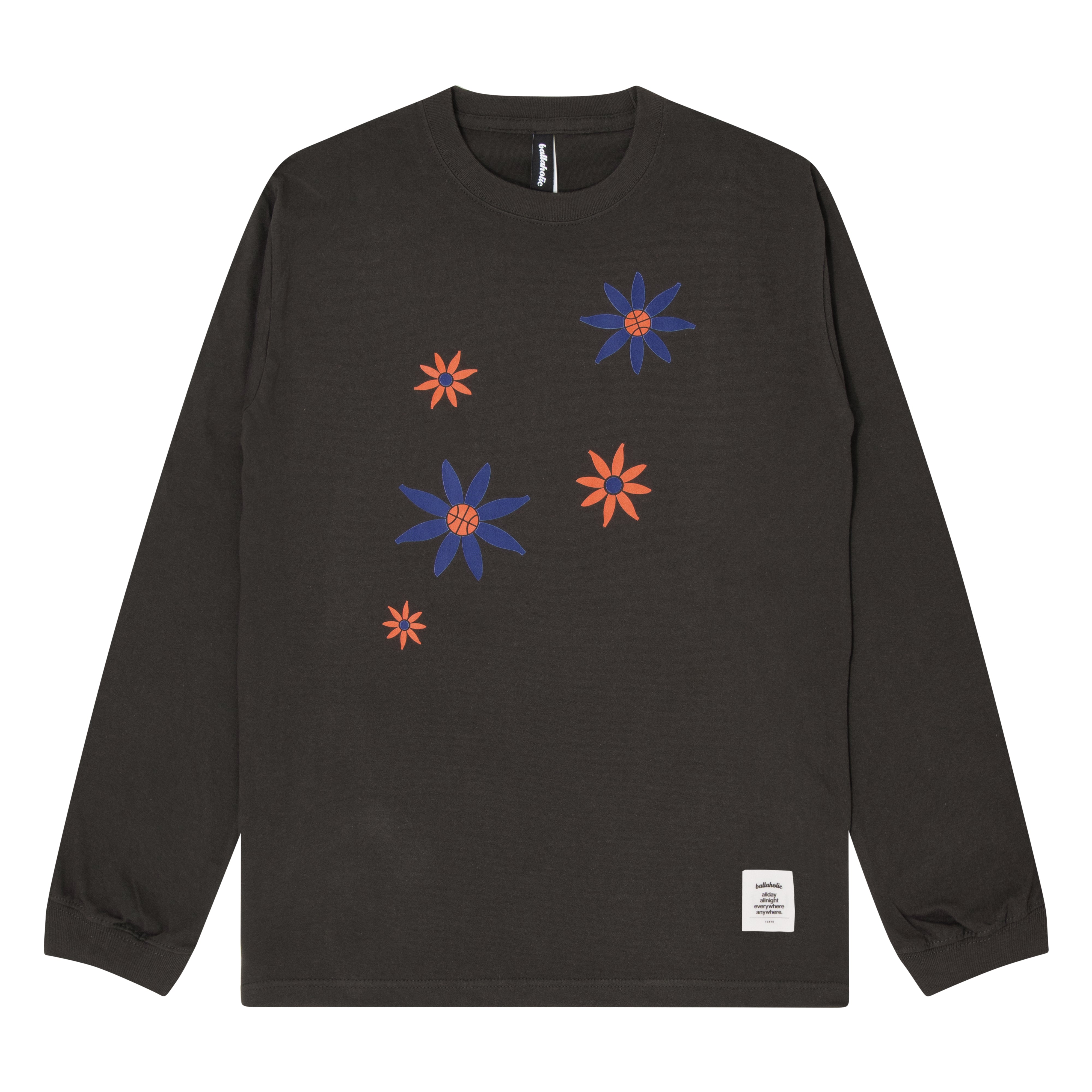 ballaholic-cotton-long-tees-ball-panel-flower-longsleeve-sumi-baumwolle image 1