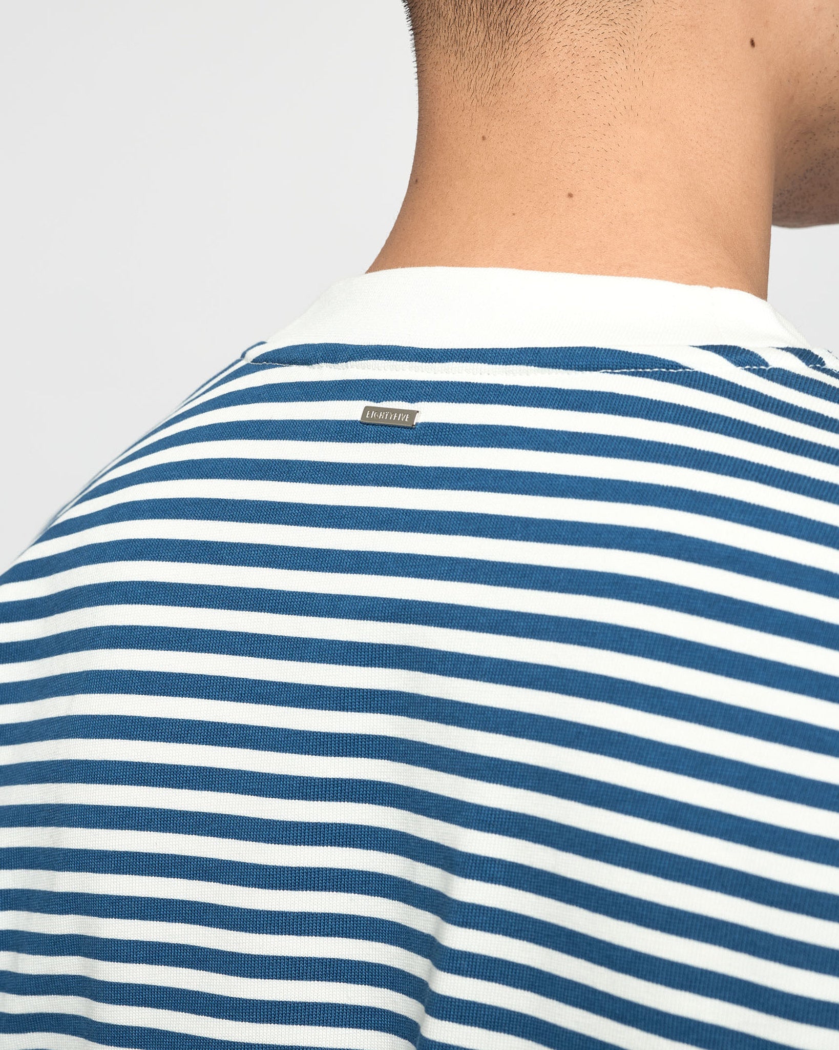 eightyfive-striped-contrast-t-shirt-blue-oversized-320gsm image 7