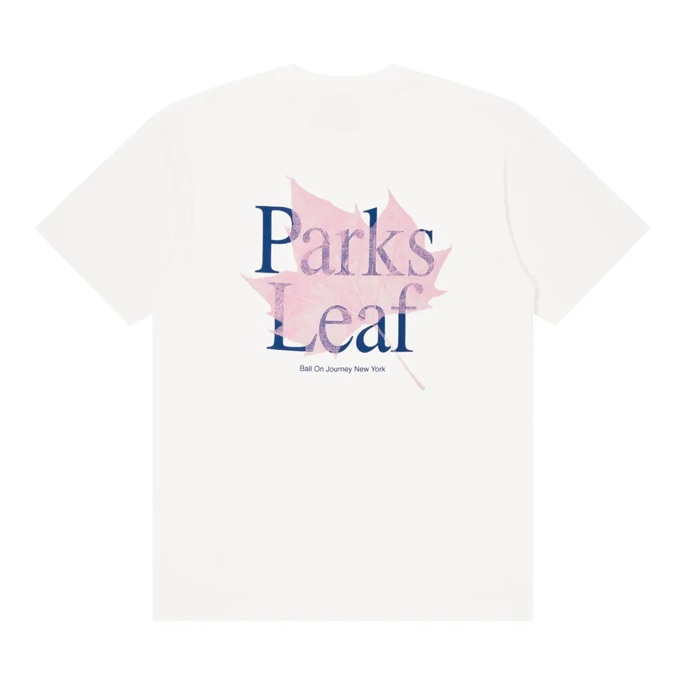 ballaholic-parks-leaf-tee-t-shirt-vanilla-white-grafik image 1