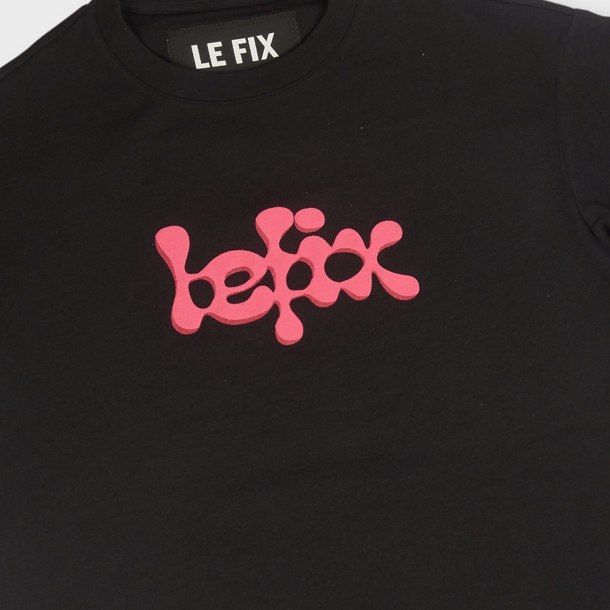 le-fix-play-t-shirt-t-shirt-schwarz-pinkes-logo-baumwolle image 3