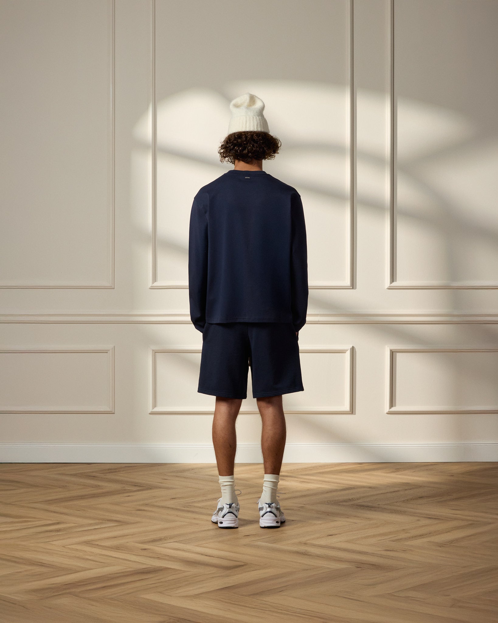 eightyfive-pleated-sweatshorts-shorts-navy-relaxed-fit-baumwolle image 5