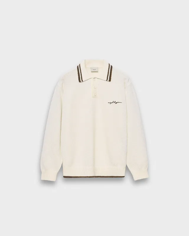 eightyfive-boucle-polo-longsleeve-polo-offwhite-regular image 1