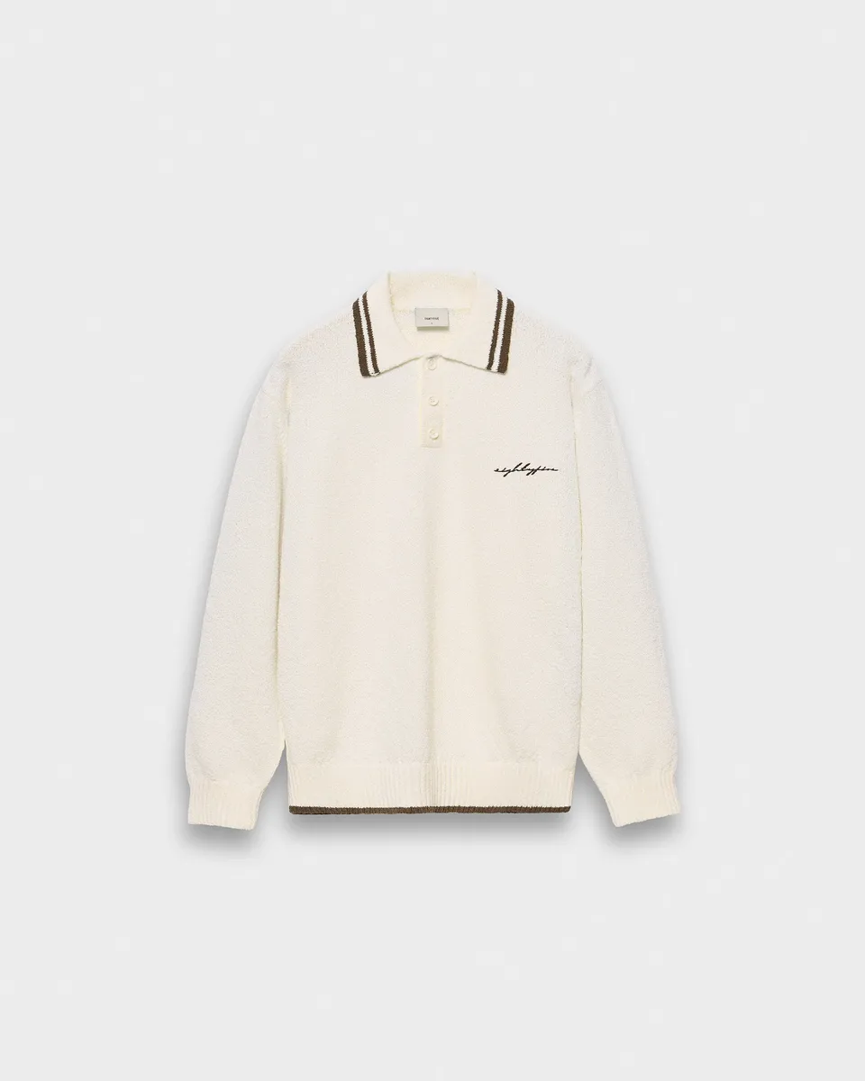 eightyfive-boucle-polo-longsleeve-polo-offwhite-regular image 1
