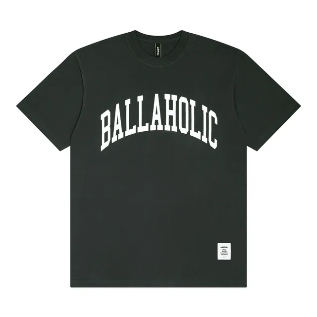 ballaholic-college-logo-tee-t-shirt-graish-green-white-college image 1